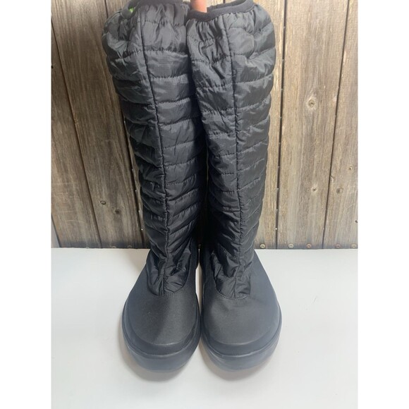 Oofos OOmg Boots Tall Black Shoes Recovery Pull On Nylon Round Toe Womens 9.5 - Picture 2 of 8